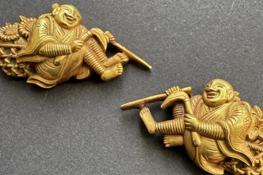 Solid Gold NBTHK Tokubetsu papered Otsuki school Menuki